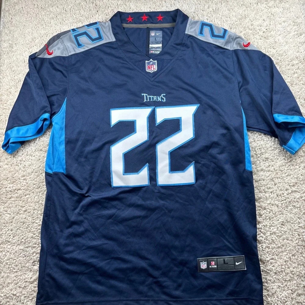 Nike On-Field Men Tennessee Titans Derrick Henry Jersey Large Navy Blue  NFL‎